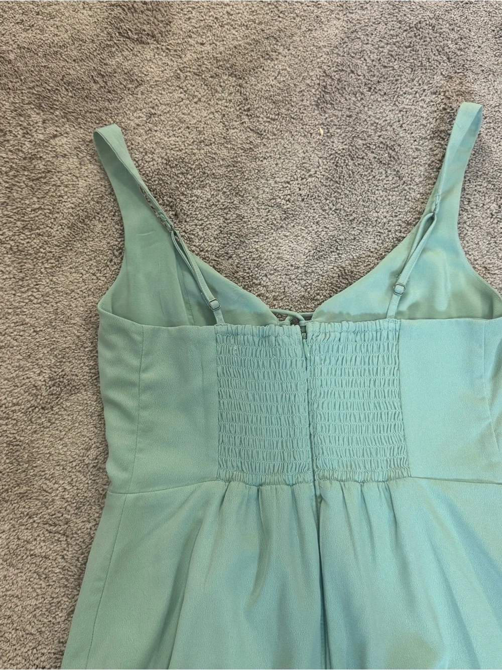 Abercrombie & Fitch Mint/Sage Green Lace-Up Midi Dress